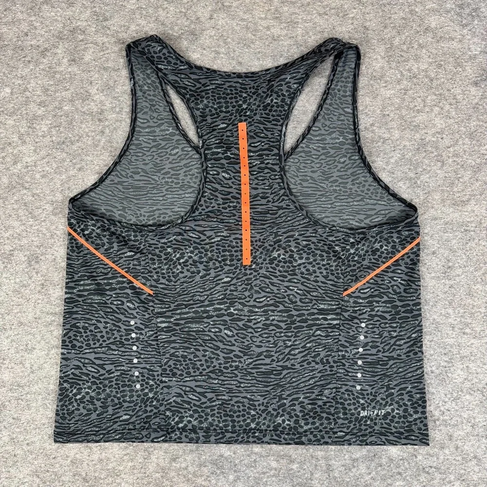 Nike Dri Fit Racing Running Crop Top Reflective Animal Priint Womens Small S